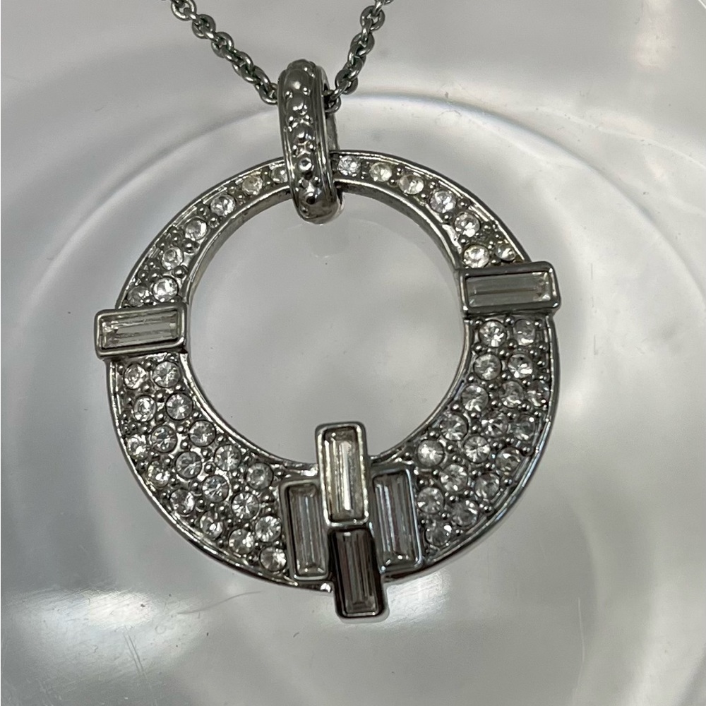 Carolee Elegant Silver tone  Pendant Necklace
